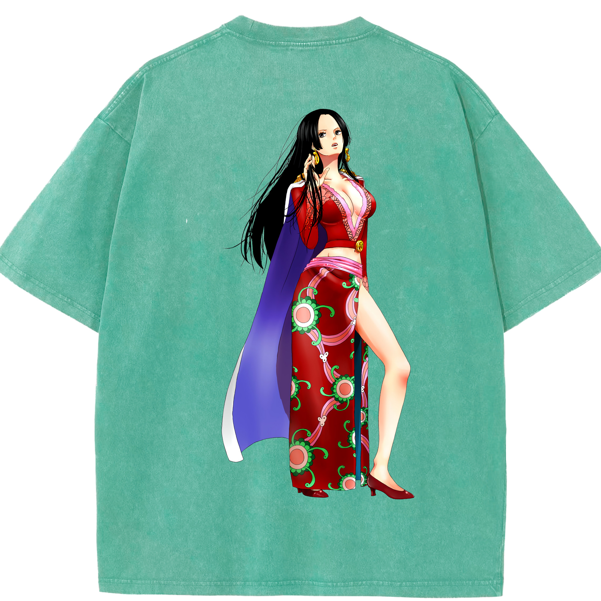 ワンピース ボア・ハンコック ONE PIECE Boa·Hancock 綿100% ヴィンテージ風 半袖Tシャツ（背面プリント）